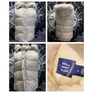 GAP Cream Hooded Puffer Vest